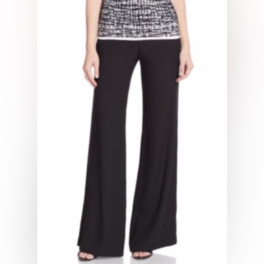 Ramy Brook Black Wide Flare Leg Trouser Pants Women's Size 0